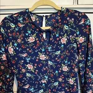 I.Madeline Blue little bird & Floral Dress